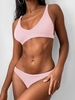 Ensemble de Bikini Rembourré à Taille Basse M Rose