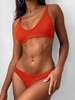 Ensemble de Bikini Rembourré à Taille Basse S Orange vif