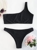Ensemble De Bikini Une Épaule Non Doublé M Noir