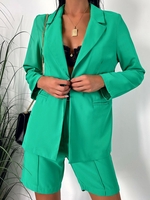 Ensemble de Blazer avec Bouton et Short Plissé S Vert