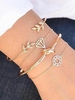 Ensemble de Bracelet Noué Feuille Diamant en Strass en Alliage