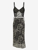 Ensemble de Camisole Courte Fleurie Brodée en Dentelle Transparente à Armature et de Jupe en Tulle Taille unique Noir