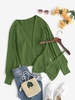 Ensemble de Cardigan Maille Ouvert en Tricot et Haut à Bretelle Tordu S Vert