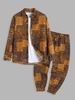 Ensemble de Chemise à Manches Longues et de Pantalon Bouffant en Coton et Lin Motif Fleur Ethnique Taille unique Multi a