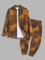 Ensemble de Chemise à Manches Longues et de Pantalon Bouffant en Coton et Lin Motif Fleur Ethnique Taille unique Multi a