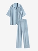 Ensemble de Chemise Boutonnée Bras et de Pantalon S Bleu clair