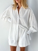 Ensemble de Chemise Respirante Boutonnée et de Short L Blanc