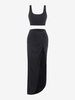 Ensemble de Débardeur avec Slip Tordu et de Jupe à Fente Haute Xl Noir
