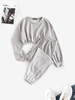 Ensemble de Deux Pièces Sweat-shirt Court et de Pantalon de Jogging Pour Femme Xl Gris