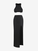 Ensemble de Haut à Dos Nageur et de Jupe Fendue S Noir