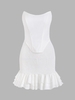 Ensemble de Haut Corset Plissé et de Jupe Superposée L Blanc