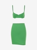Ensemble de Haut Soutien-Gorge à Armature et de Jupe S Vert