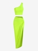 Ensemble de Jupe Asymétrique Tordue à Une Epaule M Vert