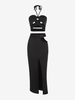 Ensemble de Jupe Fendue Croisée Au Dos à Col Halter S Noir