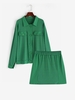 Ensemble de Jupe Moulante et Surchemise Côtelée en Tricot à Rabat S Vert