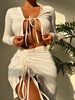 Ensemble de Jupe Sirène Sanglée Nouée en Avant S Blanc