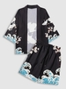 Ensemble de Kimono à Imprimé Fleur Vague de Mer et de Short Deux Pièces Taille unique Multi a