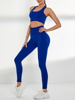 Ensemble de Legging Matelassé Côtelé Au Dos Nageur M Bleu profond