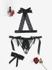 Ensemble de Lingerie Nouée sans Entrejambe en Dentelle S Noir