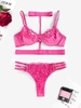 Ensemble de Lingerie Ras-du-cou Cœur Brodé M Rose léger