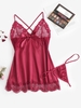 Ensemble de Lingerie Sexy Panneau Cil en Dentelle en Satin de Grande Taille
