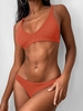 Ensemble de Maillot De Bain Bikini Rembourré à Taille Basse M Tangerine