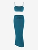 Ensemble de Maxi Jupe Moulante Jersey à Volants S Vert