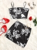 Ensemble de Mini Jupe Dragon Chinois Imprimé Xl Noir