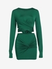 Ensemble de Mini Jupe Fendue Tordue à Revers S Vert