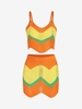 Ensemble de Mini Jupe Festonnée Tricotée Ouverte L Orange