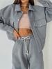 Ensemble de Pantalon de Jogging Thermique à Goutte Epaule avec Poche M Gris