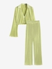 Ensemble de Pantalon Droit Boutonné avec Poches Poitrine M Vert