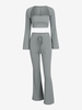 Ensemble de Pantalon Nœud Papillon Côtelé Trois Pièces S Gris