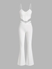Ensemble de Pantalon Style Déchiré avec Faux Boutons L Blanc