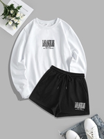 Ensemble de Short à Imprimé Los Angeles à Cordon M Blanc