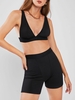 Ensemble de Short de Gym Côtelé à Taille Haute L Noir