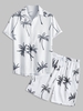 Ensemble de Short de Plage de Vacances à Imprimé Arbre de Noix de Coco Taille unique Blanc