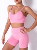 Ensemble de Short de Sport Rembourré à Taille Haute L Rose léger