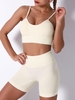 Ensemble de Short de Sport Rembourré à Taille Haute S Blanc