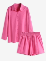Ensemble de Short Lâche à Goutte Epaule S Rose clair