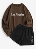Ensemble de Short Survêtement Los Angeles à Cordon M Café profond