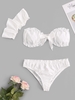 Ensemble de Soutien-gorge Bandeau à Nœud L Blanc