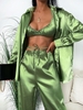 Ensemble de Soutien-gorge Graphique Robe et Pantalon L Chartreuse