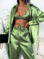 Ensemble de Soutien-gorge Graphique Robe et Pantalon M Chartreuse