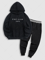 Ensemble de Sweat à Capuche à Lettre Brodée C