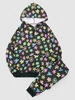 Ensemble de Sweat à Capuche Fleur Vilain et Pantalon L Noir