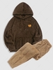 Ensemble de Sweat à Capuche Fourré Motif D
