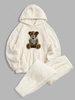 Ensemble de Sweat à Capuche Fourré Motif D