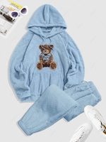 Ensemble de Sweat à Capuche Fourré Motif D