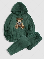 Ensemble de Sweat à Capuche Fourré Motif D